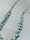 Magnificent Vintage Native American Navajo Kingman Turquoise Sterling Silver Necklace-Nativo Arts