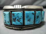 Important Vintage Native American Navajo Benny Touchine Turquoise Sterling Silver Bracelet Old-Nativo Arts