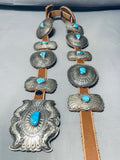 400 Grams Dan Martinez Vintage Native American Navajo Turquoise Sterling Silver Concho Belt Old-Nativo Arts