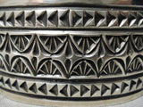 Detailed Important Vintage Native American Navajo Intricate Stamp Sterling Silver Bracelet-Nativo Arts