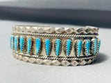 3d Works Vintage Native American Navajo Turquoise Teardrop Sterling Silver Bracelet Cuff-Nativo Arts