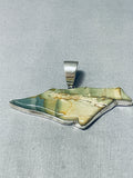 Extraordinary Native American Navajo Signed Agate Sterling Silver Colossal Pendant-Nativo Arts