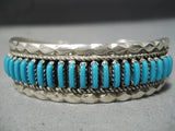 Striking Vintage Native American Navajo Turquoise Sterling Silver Bracelet Old-Nativo Arts