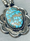 Native American Important Best Thunderbird Turquoise Vintage Navajo Sterling Silver Necklace-Nativo Arts