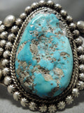 Native American One Of The Best Vintage Ingot Persin Turquoise Hand Tooled Bracelet Old-Nativo Arts