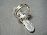 Eye-catching Vintage Native American Navajo Turquoise Sterling Silver Ring Old-Nativo Arts