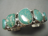 Chunky Royston Turquoise Sterling Silver Vintage Native American Navajo Bracelet-Nativo Arts