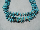 Fabulous Vintage Navajo Old Kingman Turquoise Heishi Necklace Native American-Nativo Arts