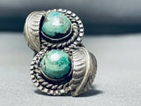 Magnificent Vintage Native American Navajo Carico Lake Turquoise Sterling Silver Ring-Nativo Arts