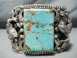 234 Grams Monster Native American Navajo #8 Turquoise Sterling Silver Lizard Bracelet-Nativo Arts