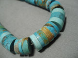 One Of The Largest Vintage Navajo Turquoise Heishi Native American Necklace Old-Nativo Arts
