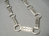 Native American Important Vintage Santo Domingo Anthony Lovato Sterling Silver Necklace-Nativo Arts