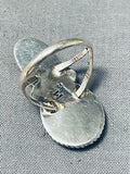Wonderful Native American Navajo Morenci Turquoise And Coral Sterling Silver Ring-Nativo Arts