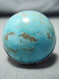 Beautiful Vintage Native American Navajo Turquoise Earth Dome Sterling Silver Ring-Nativo Arts