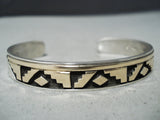 Incredible Navajo Sterling Silver & 14k Gold Bracelet Native American-Nativo Arts