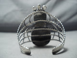 Massive Insect Vintage Native American Navajo Turquoise Sterling Silver Malachite Bracelet-Nativo Arts
