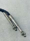 Marvelous Vintage Native American Zuni Turquoise Sterling Silver Thunderbird Bolo-Nativo Arts