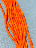 Native American One Of The Best Tubed Coral Sterling Silver Southwest Necklace-Nativo Arts