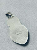 Signed Native American Navajo Jet Stone Sterling Silver Raindrop Pendant-Nativo Arts