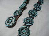 Rare Intricate Older Vintage Native American Navajo Zuni Turquoise Sterling Silver Concho Belt-Nativo Arts
