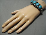 Museum Vintage Native American Navajo #8 Turquoise Sterling Silver Bracelet Cuff-Nativo Arts