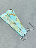 Native American Awesome Santo Domingo Large Turquoise Slab Pendant Earrings-Nativo Arts