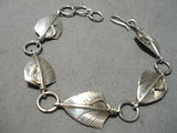 Marvelous Vintage Native American Navajo Sterling Silver Leaves Bracelet-Nativo Arts