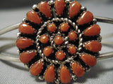 Stunning Vintage Zuni Native American Sterling Silver Coral Bracelet-Nativo Arts