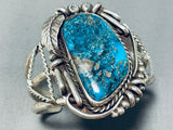 Best Vintage Native American Navajo Blue Diamond Turquoise Sterling Silver Bracelet-Nativo Arts