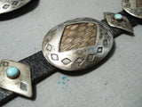 Very Rare Snakeskin Vintage Native American Navajo Turquoise Sterling Silver Concho Belt-Nativo Arts