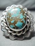 Magnificent San Felipe #8 Turquoise Mine Sterling Silver Ring Native American-Nativo Arts