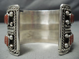 Sensational Navajo Coral Sterling Silver Bracelet Native American-Nativo Arts
