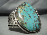 Monstrous Museum Vintage Native American Navajo Basalt Turquoise Sterling Silver Bracleet-Nativo Arts