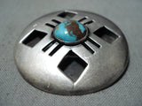 Amazing Vintage Native American Navajo Bisbee Turquoise Sterling Silver Pin/pendant Old-Nativo Arts