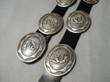 Superior Vintage Native American Navajo Hand Wrought Sterling Silver Concho Belt Old-Nativo Arts