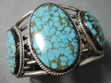 One Of Biggest Best Vintage Native American Navajo #8 Turquoise Sterling Silver Bracelet Old-Nativo Arts
