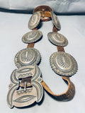 Important 1800's/1900's 1st Phase Vintage Native American Navajo Coin Silver Concho Belt-Nativo Arts