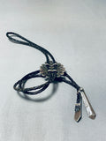 Outstanding Vintage Native American Navajo Royston Turquoise Sterling Silver Bolo-Nativo Arts