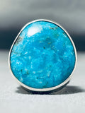 Remarkable Native American Navajo Kingman Turquoise Sterling Silver Ring-Nativo Arts