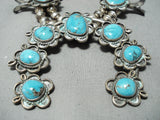 Women's Vintage Native American Navajo Turquoise Sterling Silver Squash Blossom Necklace-Nativo Arts