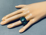 Marvelous Vintage Native American Navajo Cerrillos Turquoise Sterling Silver Ring-Nativo Arts