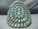 Enormous Native American Navajo Royston Turquoise Cluster Sterling Silver Bracelet-Nativo Arts