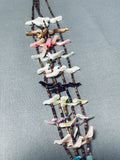 Amazing Vintage Native American Zuni Bird Shell Heishi Sterling Silver Necklace-Nativo Arts