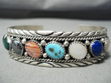 Incredible Vintage Native American Navajo Turquoise Sterling Silver Wave Bracelet-Nativo Arts