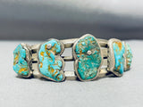 Herm Smith Vintage Native American Navajo 5 Royston Cerrillos Turquoise Sterling Silver Bracelet-Nativo Arts