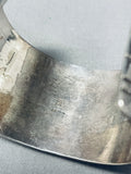 One Of The Most Unique Vintage Native American Navajo Turquoise Inlay Sterling Silver Bracelet-Nativo Arts