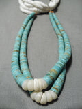 Rare Vintage Santo Domingo #8 Turquoise Heishi Native American Necklace Old-Nativo Arts