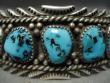 Richard Begay Vintage Native American Navajo Blue Turquoise Sterling Silver Bracelet-Nativo Arts