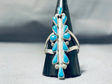 Outstanding Vintage Native American Zuni Turquoise Sterling Silver Ring-Nativo Arts