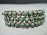 Native American Rare Vintage Zuni Cerrillos Turquoise Sterling Silver Bracelet-Nativo Arts